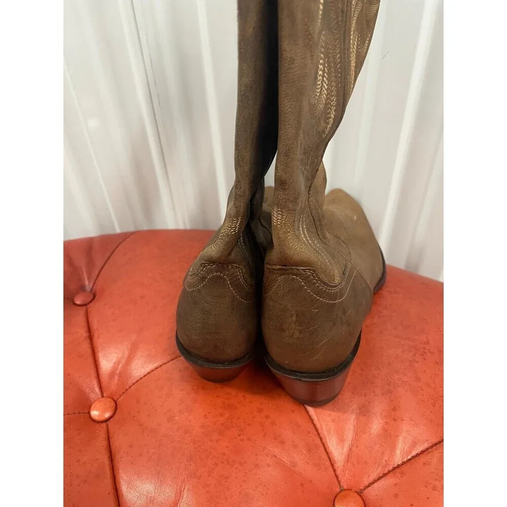 Tecovas Men’s Brown Leather Western Cowboy Boots Handmade size8.5